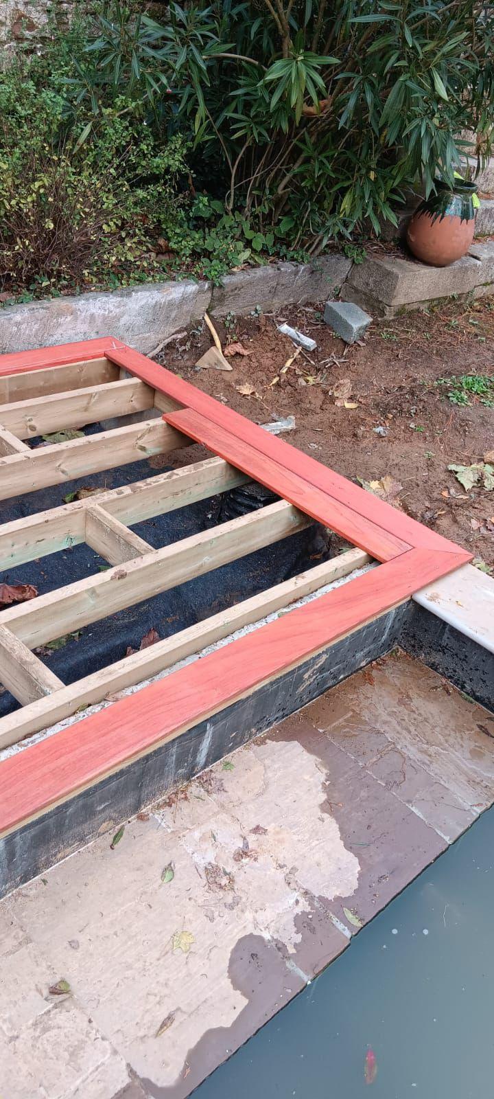 Terrasse en padouk en cours